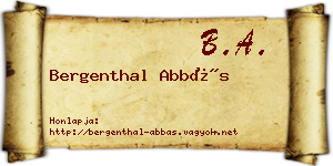 Bergenthal Abbás névjegykártya